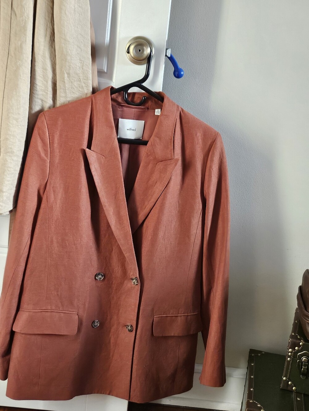 Aritzia Wilfred Cider Gold Linen Blend Blazer